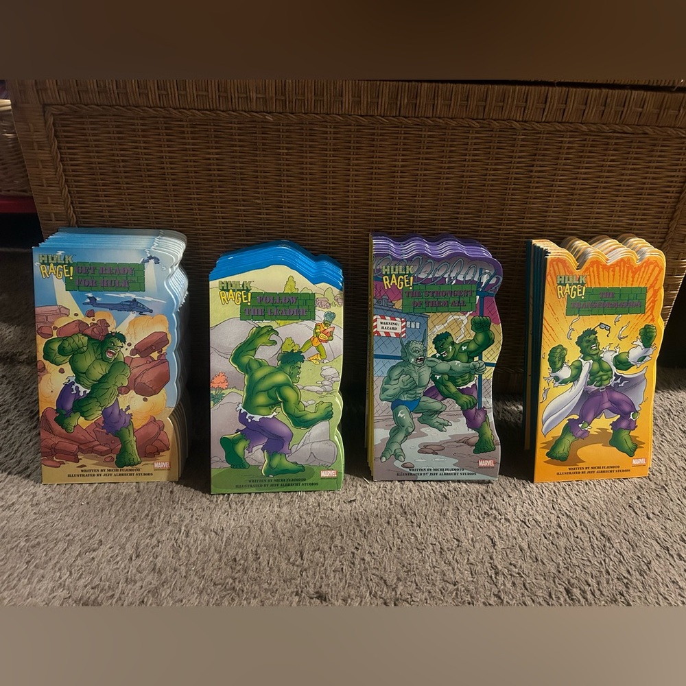 Marvel 2002 Hulk Rage Giant Board books Series set of 4